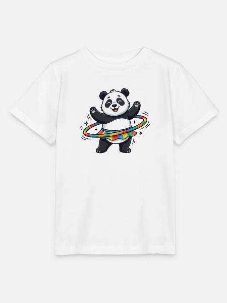 Rainbow Panda Hula-Hoop - Stanley/Stella Kinder T-Shirt MINI CREATOR - Weiß