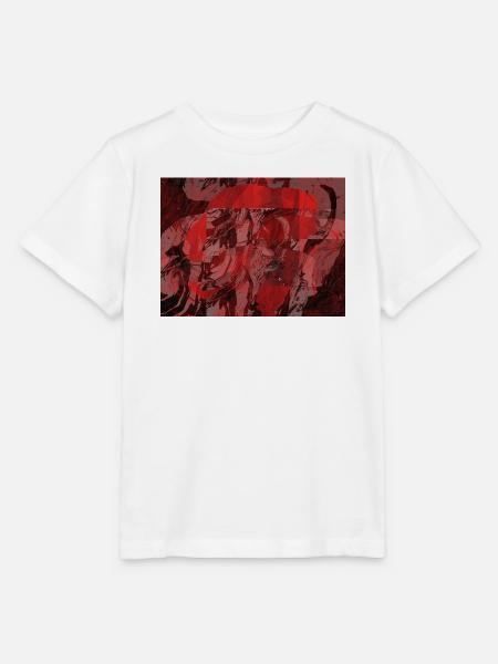 Rotmarmor Quadrat-Overlay - Stanley/Stella Kinder T-Shirt MINI CREATOR  - Weiß