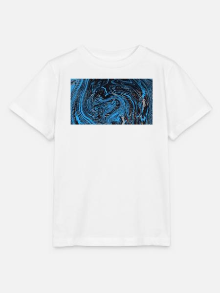 Blau Schwarz Marmorfluss - Stanley/Stella Kinder T-Shirt MINI CREATOR - Weiß