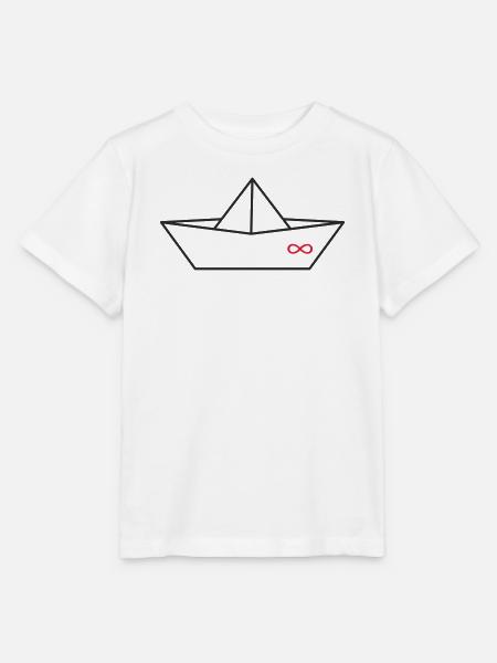 Origami Papierboot mit Unendlichkeitszeichen - Stanley/Stella Kinder T-Shirt MINI CREATOR - Weiß
