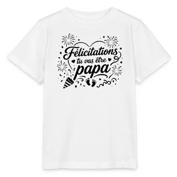 Félicitations tu vas être papa  - T-shirt bio MINI CREATOR Stanley/Stella Enfant - blanc - Devant - Maike (125cm)