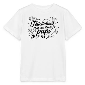 Félicitations tu vas être papi - T-shirt bio MINI CREATOR Stanley/Stella Enfant - blanc - Devant - Maike (125cm)
