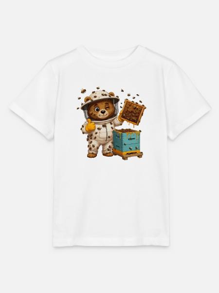 Honigbär im Bienenanzug - Stanley/Stella Kinder T-Shirt MINI CREATOR - Weiß