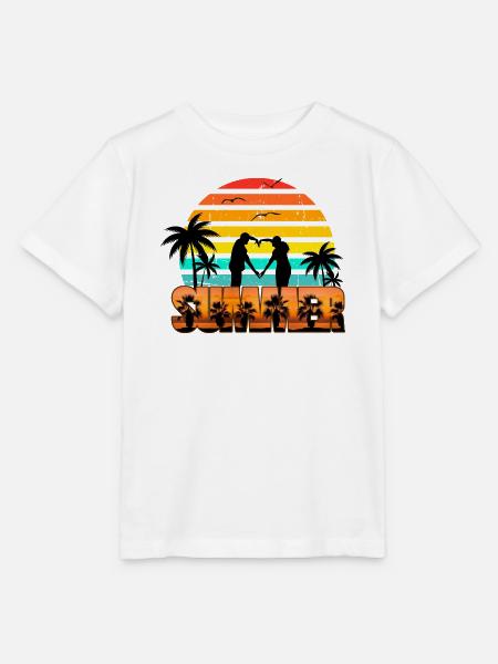 Romantischer Sommersonnenuntergang - Stanley/Stella Kinder T-Shirt MINI CREATOR - Weiß