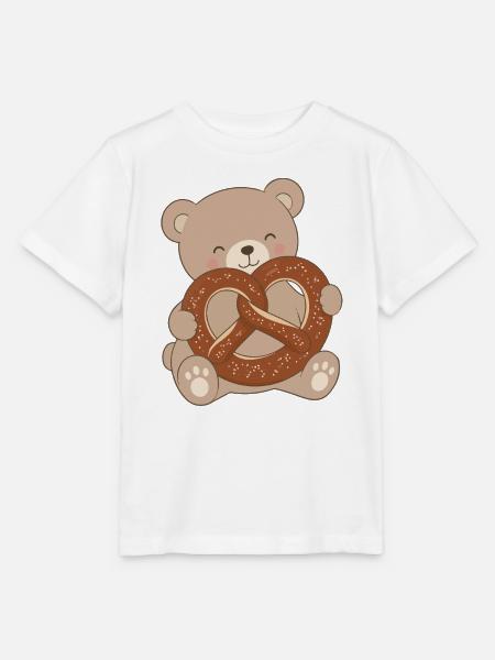 Süßer Bär mit Brezel Beschreibung - Stanley/Stella Kinder T-Shirt MINI CREATOR - Weiß