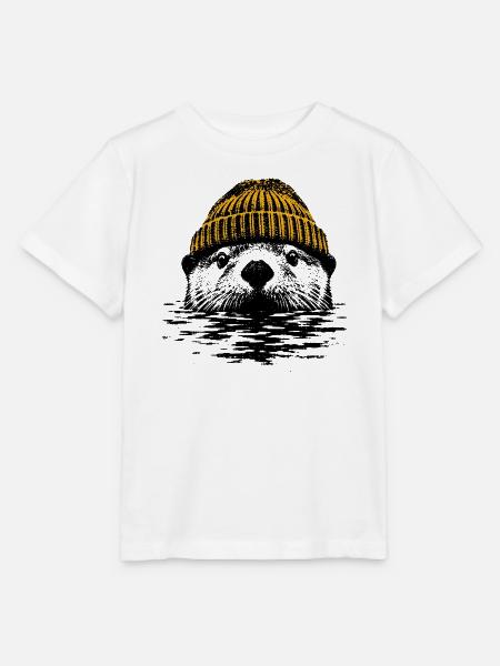 Otter gelbe Mütze - Stanley/Stella Kinder T-Shirt MINI CREATOR - Weiß