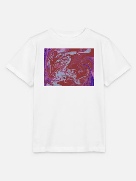 Marble Flux Rot-Pink Muster - Stanley/Stella Kinder T-Shirt MINI CREATOR  - Weiß