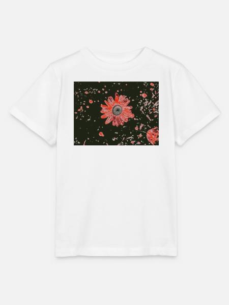 Rote Blüte im dunklen Kontrast - Stanley/Stella Kinder T-Shirt MINI CREATOR - Weiß