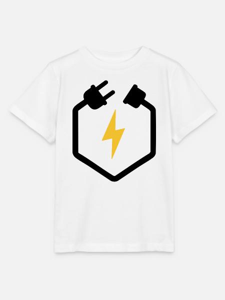 Elektriker Stecker Energie Blitz Logo - Stanley/Stella Kinder T-Shirt MINI CREATOR - Weiß