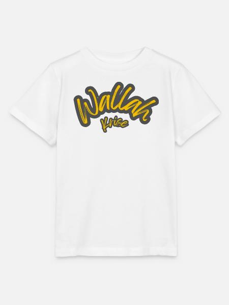 Wallah Krise  Schriftzug Neon Gelb - Stanley/Stella Kinder T-Shirt MINI CREATOR  - Weiß