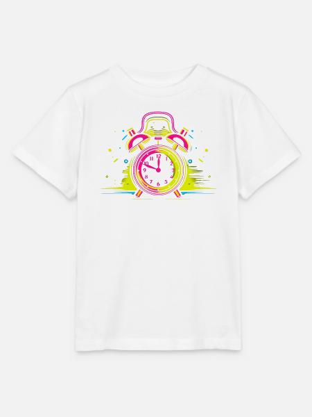 Wecker Synthwave - Stanley/Stella Kinder T-Shirt MINI CREATOR  - Weiß