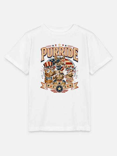 Purride Katzen Patriotismus - Stanley/Stella Kinder T-Shirt MINI CREATOR  - Weiß