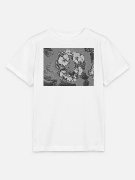 Monochrome Blütendetail - Stanley/Stella Kinder T-Shirt MINI CREATOR  - Weiß