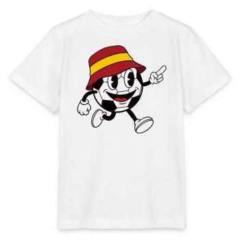 Spain Football Fan Retro Comic Mascot - Stanley/Stella MINI CREATOR Kids’ T-Shirt - white - Front - Maike (125cm)