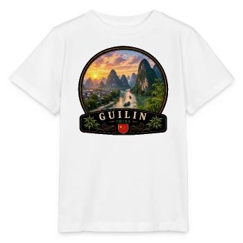 Guilin China Urlaub asiatische Fluss Stadt Natur - Stanley/Stella Kinder T-Shirt MINI CREATOR  - Weiß - Vorne - Maike (125cm)