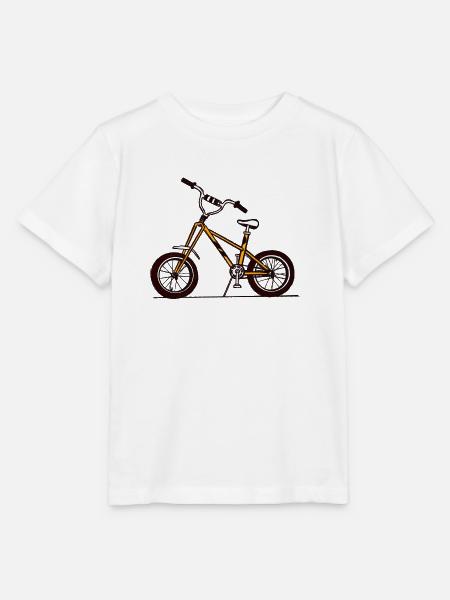 Gelbe BMX-Fahrradillustration - Stanley/Stella Kinder T-Shirt MINI CREATOR  - Weiß