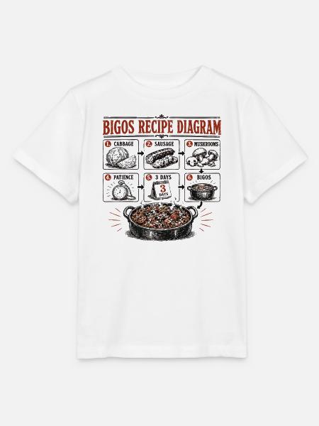 Bigos-Rezeptdiagramm - Stanley/Stella Kinder T-Shirt MINI CREATOR - Weiß
