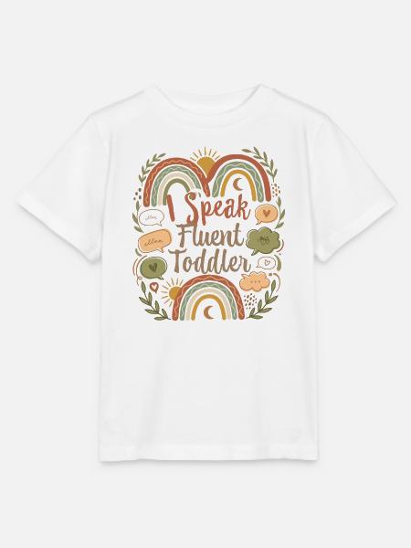 Sprich fließend Kleinkind-Regenbogen-Tee - Stanley/Stella Kinder T-Shirt MINI CREATOR  - Weiß