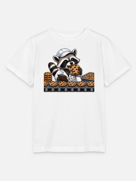 Waschbär Küchenchef Kekse - Stanley/Stella Kinder T-Shirt MINI CREATOR - Weiß