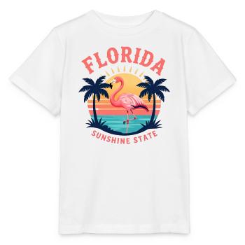 Flamingo Sunset, Floride - T-shirt bio MINI CREATOR Stanley/Stella Enfant - blanc - Devant - Maike (125cm)