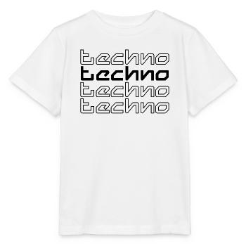 Typographie de la musique techno Conception du logo - T-shirt bio MINI CREATOR Stanley/Stella Enfant - blanc - Devant - Maike (125cm)