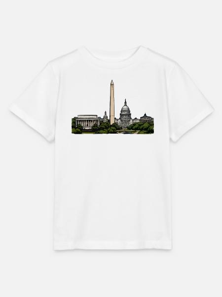 Washington Skyline Motiv - Stanley/Stella Kinder T-Shirt MINI CREATOR - Weiß