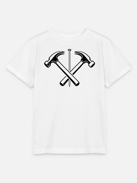 Handwerker Hammer Nagel Motiv - Stanley/Stella Kinder T-Shirt MINI CREATOR - Weiß