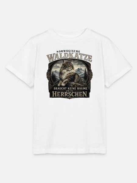 Norwegische Waldkatze: Herrschaft - Stanley/Stella Kinder T-Shirt MINI CREATOR - Weiß