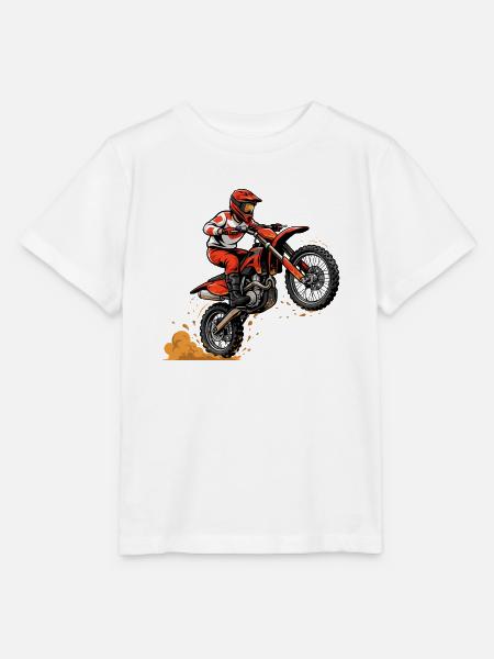 Motocross Sprung Dirtbike Action - Stanley/Stella Kinder T-Shirt MINI CREATOR - Weiß