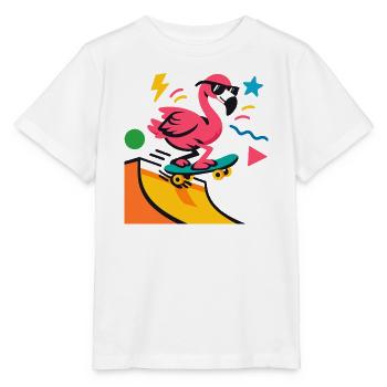 Flamingo Skateboard Neon - T-shirt bio MINI CREATOR Stanley/Stella Enfant - blanc - Devant - Maike (125cm)
