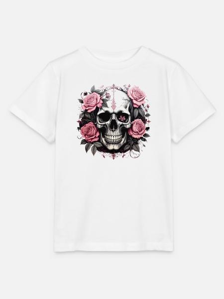 Rosen Schädel Gothic - Stanley/Stella Kinder T-Shirt MINI CREATOR  - Weiß