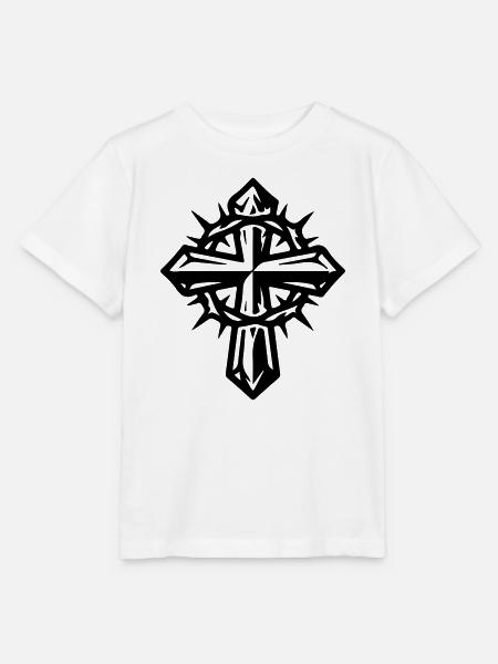Kreuz Dornenkrone - Stanley/Stella Kinder T-Shirt MINI CREATOR - Weiß