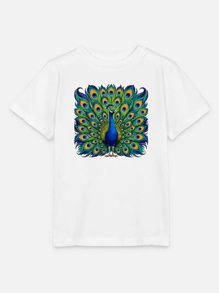 Pfauentanz in Blaugrün - Stanley/Stella Kinder T-Shirt MINI CREATOR  - Weiß