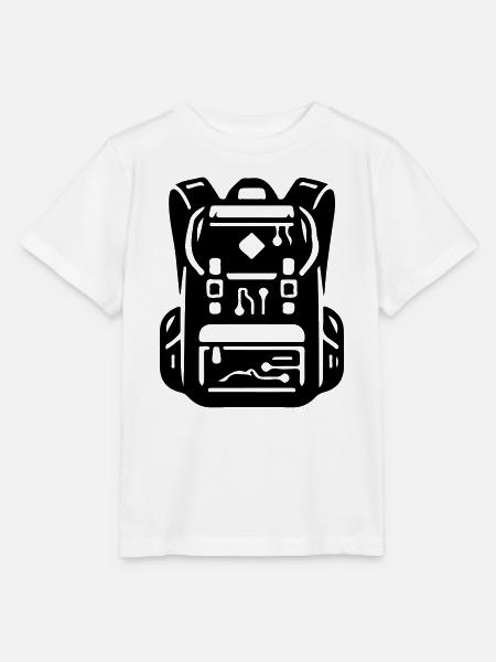 Rucksack Symbol Camping Travel - Stanley/Stella Kinder T-Shirt MINI CREATOR  - Weiß