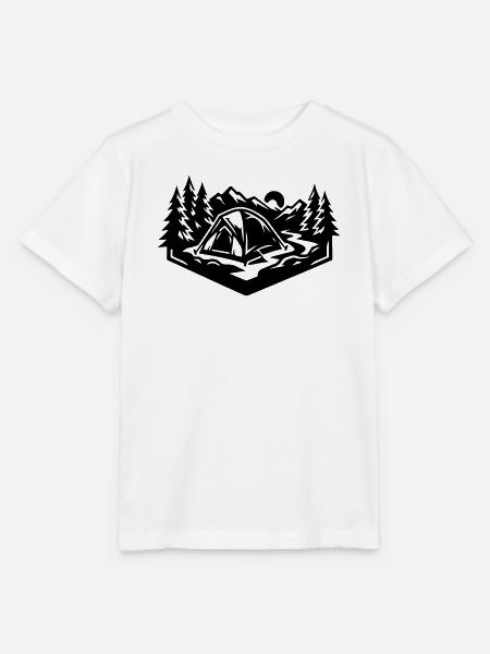 Zelt Camping Wald - Stanley/Stella Kinder T-Shirt MINI CREATOR - Weiß