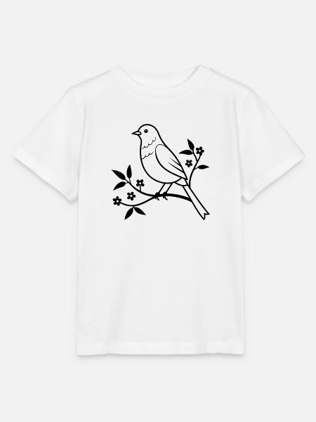 Floral Bird - Stanley/Stella Kinder T-Shirt MINI CREATOR - Weiß