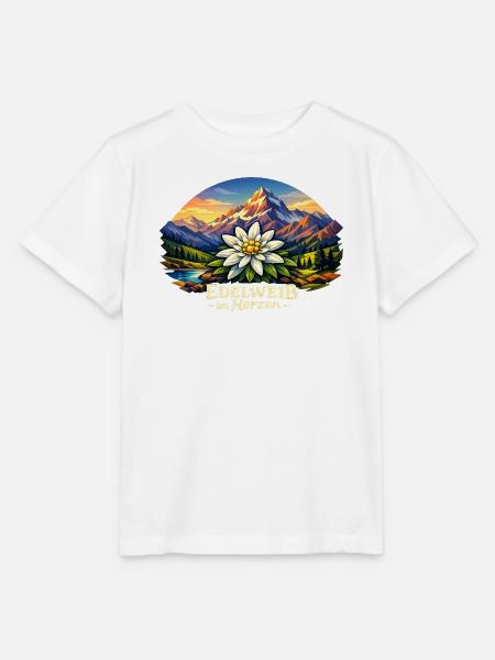 Edelweiß im Herzen - Stanley/Stella Kinder T-Shirt MINI CREATOR - Weiß
