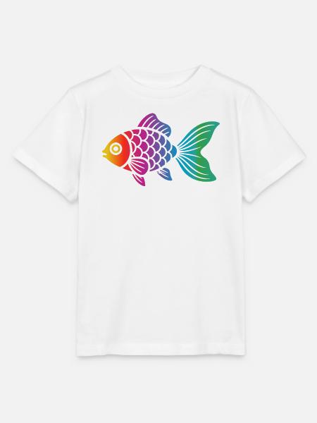 Bunter Fisch | Modernes Meeresmotiv - Stanley/Stella Kinder T-Shirt MINI CREATOR  - Weiß