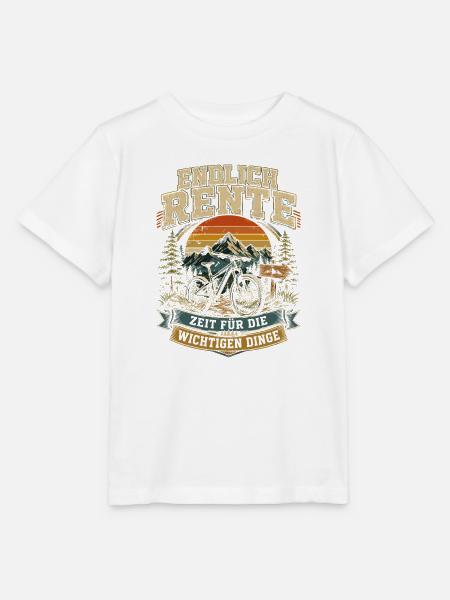 Endlich Rente: Bike & Berge - Stanley/Stella Kinder T-Shirt MINI CREATOR - Weiß