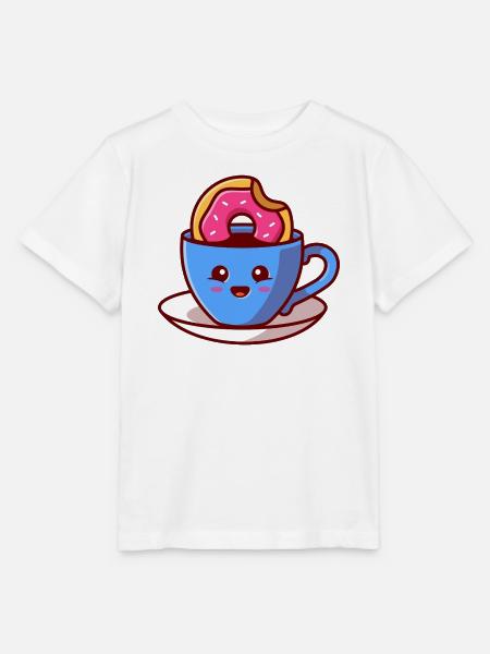 Kawaii Donut Cup Cheer - Stanley/Stella Kinder T-Shirt MINI CREATOR - Weiß