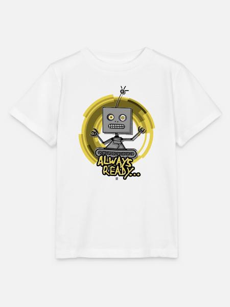 Always Ready Robot - Stanley/Stella Kinder T-Shirt MINI CREATOR - Weiß
