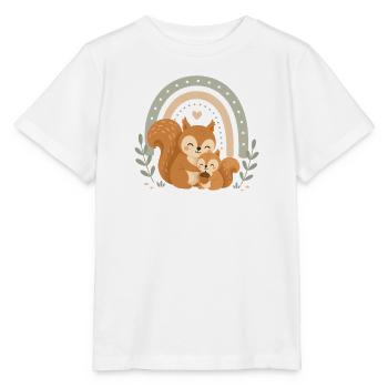 Famille des Écureuils Bohèmes Arc-en-ciel - T-shirt bio MINI CREATOR Stanley/Stella Enfant - blanc - Devant - Maike (125cm)
