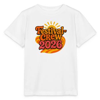 Festival Crew 2026 Retro Sunset - Stanley/Stella Kinder T-Shirt MINI CREATOR  - Weiß - Vorne - Maike (125cm)