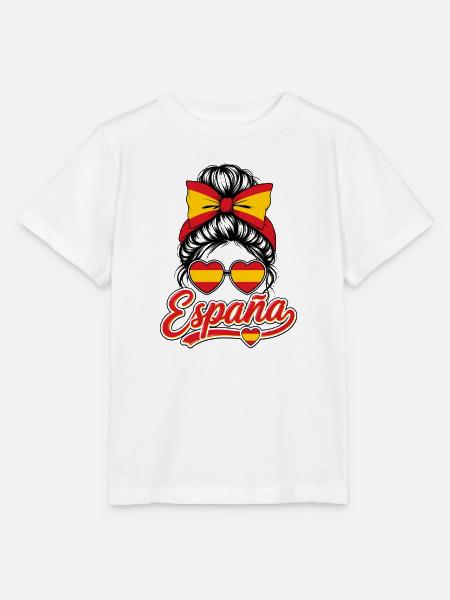 Fußball mit Spanien Flagge lustiger Ball - Stanley/Stella Kinder T-Shirt MINI CREATOR - Weiß