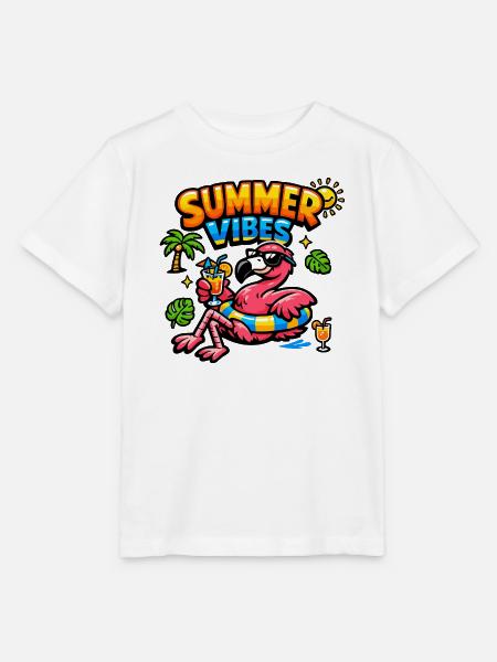 Sommer Vibes Flamingo Party - Stanley/Stella Kinder T-Shirt MINI CREATOR - Weiß