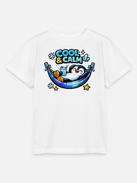 Cool & Calm Pinguin Entspannt - Stanley/Stella Kinder T-Shirt MINI CREATOR  - Weiß