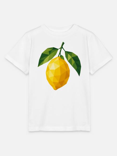 Geometrische Zitrone | Polygon Fruchtmotiv - Stanley/Stella Kinder T-Shirt MINI CREATOR - Weiß