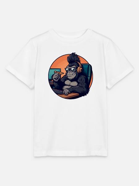 Geek Gamer Gorilla IT Büro Homeoffice Lustig - Stanley/Stella Kinder T-Shirt MINI CREATOR  - Weiß