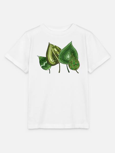 Blätter - Stanley/Stella Kinder T-Shirt MINI CREATOR  - Weiß