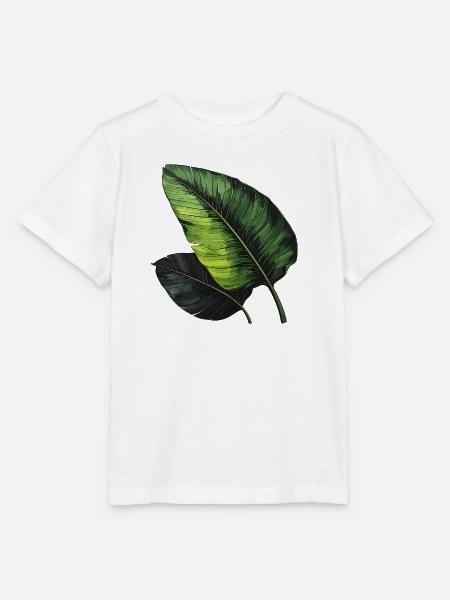 Tropische Blattkunst Grün Schwarz - Stanley/Stella Kinder T-Shirt MINI CREATOR - Weiß